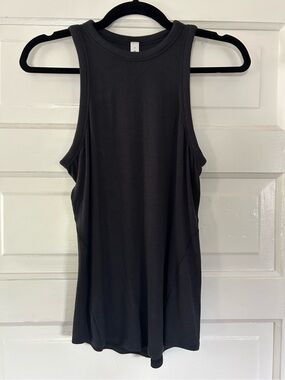 Lululemon Athletica Black Ribbed High-Neck Tank Top. Size 6